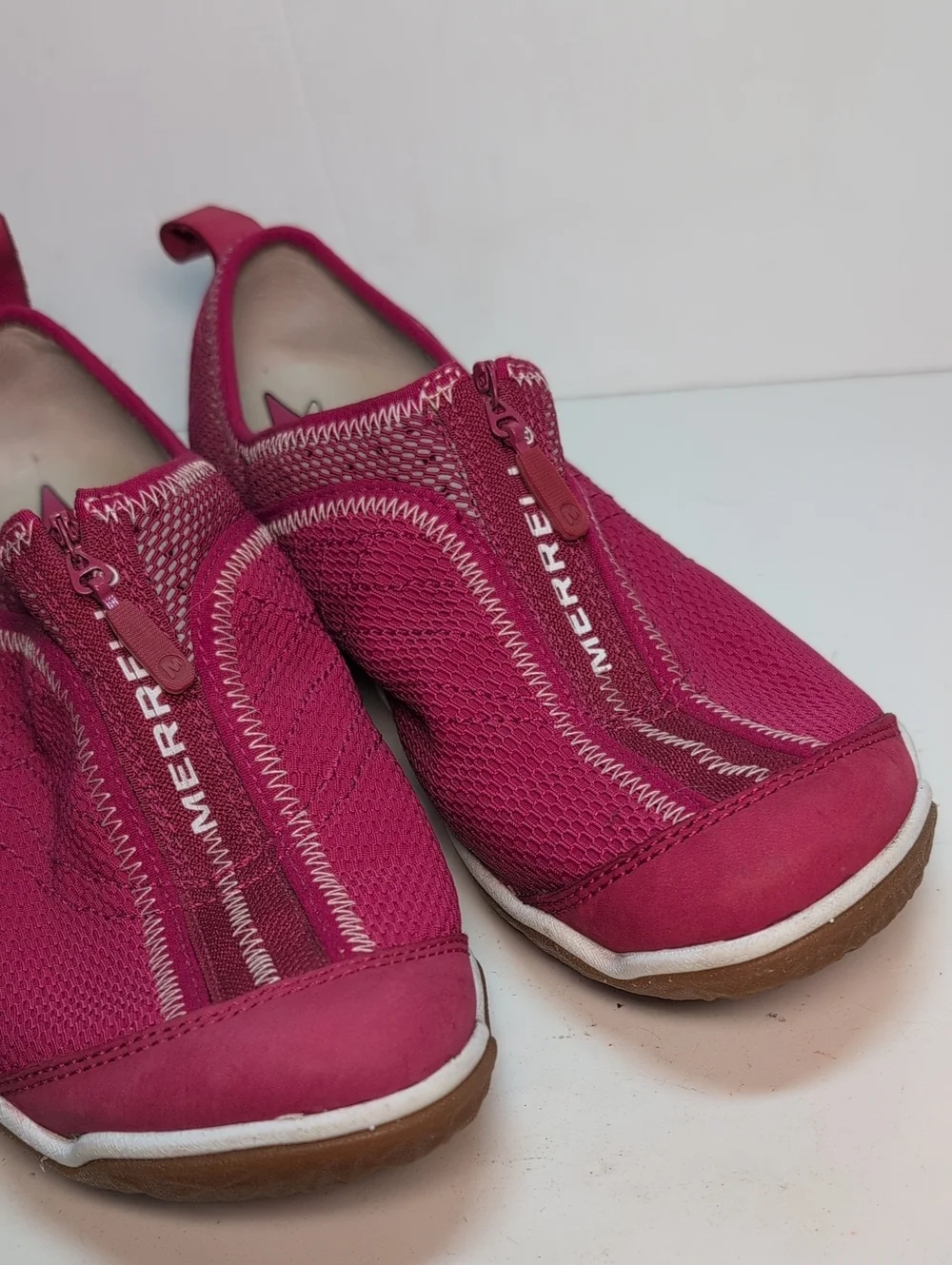 Merrell Lorelei zip Persian Red minimalist sporty sneakers womans size 8 EU 38.5